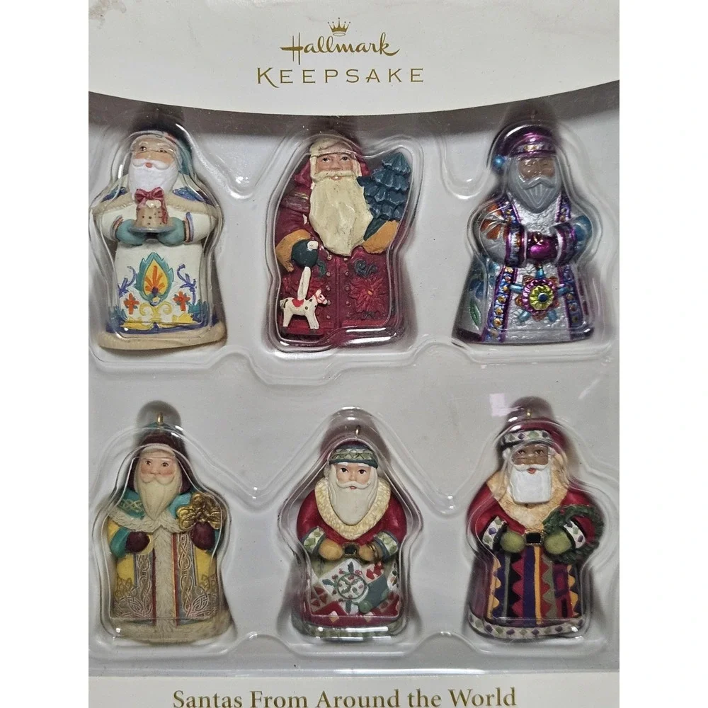 06 Hallmark Keepsake Santas From Around the World Miniature Ornament Collection